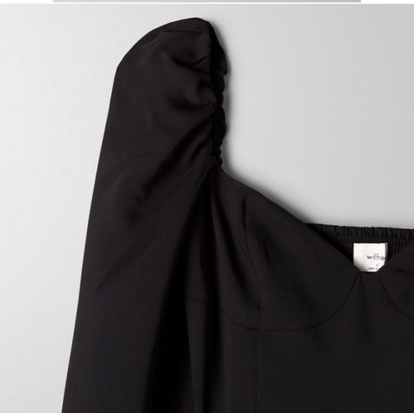 WILFED Novella Dress Mini Bustier  Long Sleeve Black Medium 6 Aritzia - Picture 6 of 14